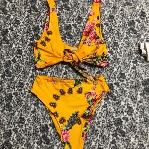 Tiger Mist floral high waisted bikini